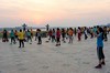 Abendgymnastik am Mekong